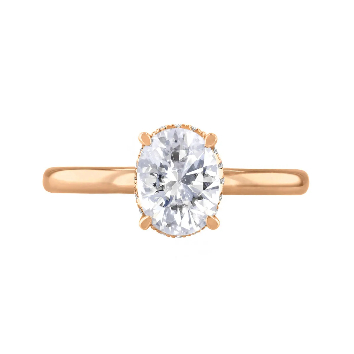 1-20ct Fleur Oval Cut Diamond Solitaire Engagement Ring | 18ct-Rose-Gold