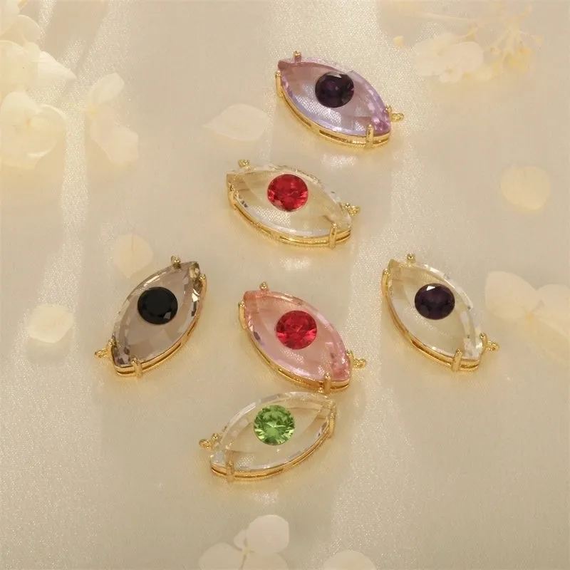 1 Piece Ig Style Shiny Devil's Eye Copper Plating Inlay Pendant Jewelry Accessories