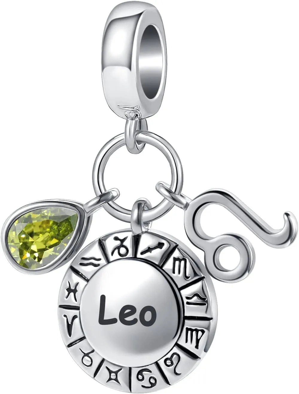 12 Zodiac Sign Charm Teardrop Birthstone Bead for Pandora Bracelet Birthday Gift