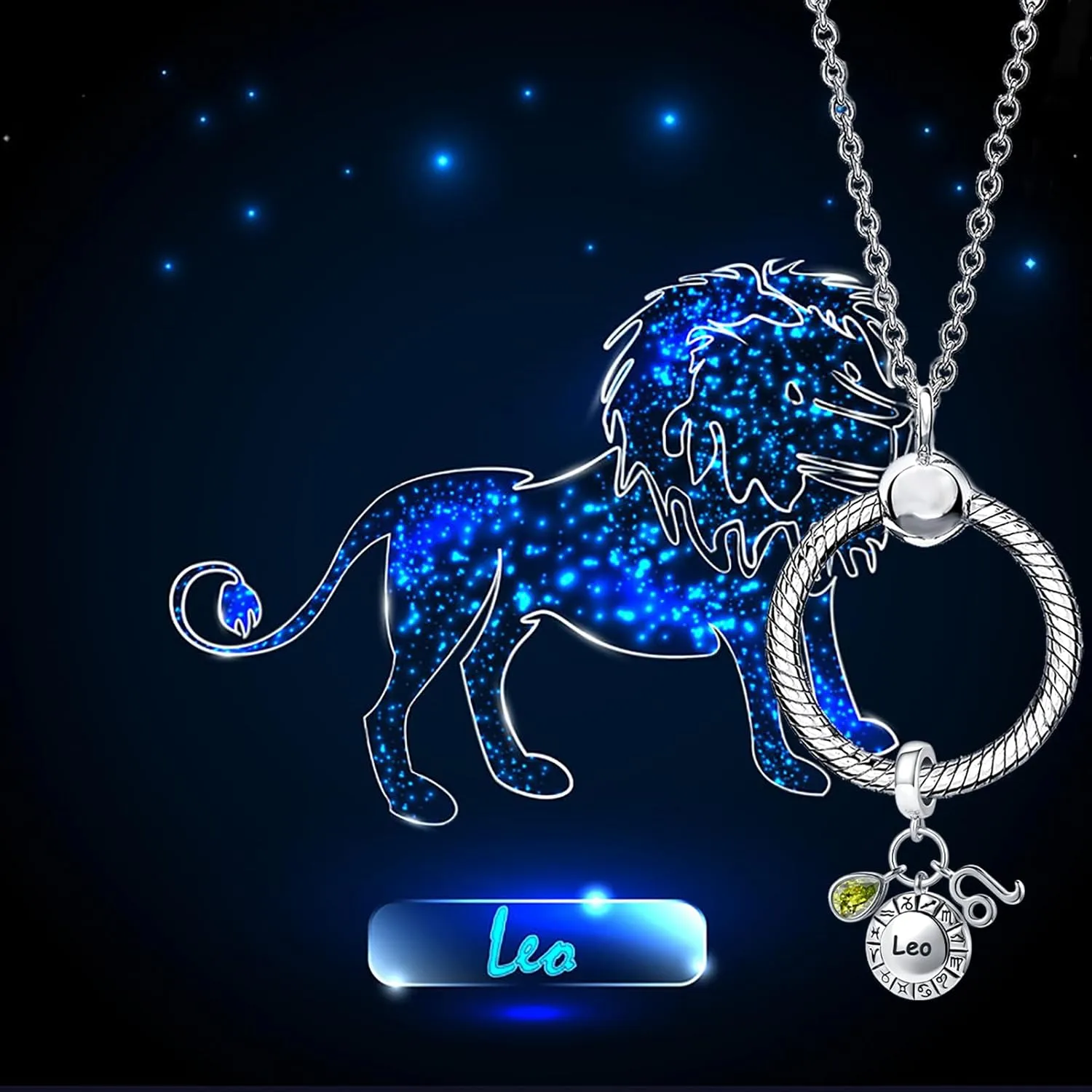 12 Zodiac Sign Charm Teardrop Birthstone Bead for Pandora Bracelet Birthday Gift