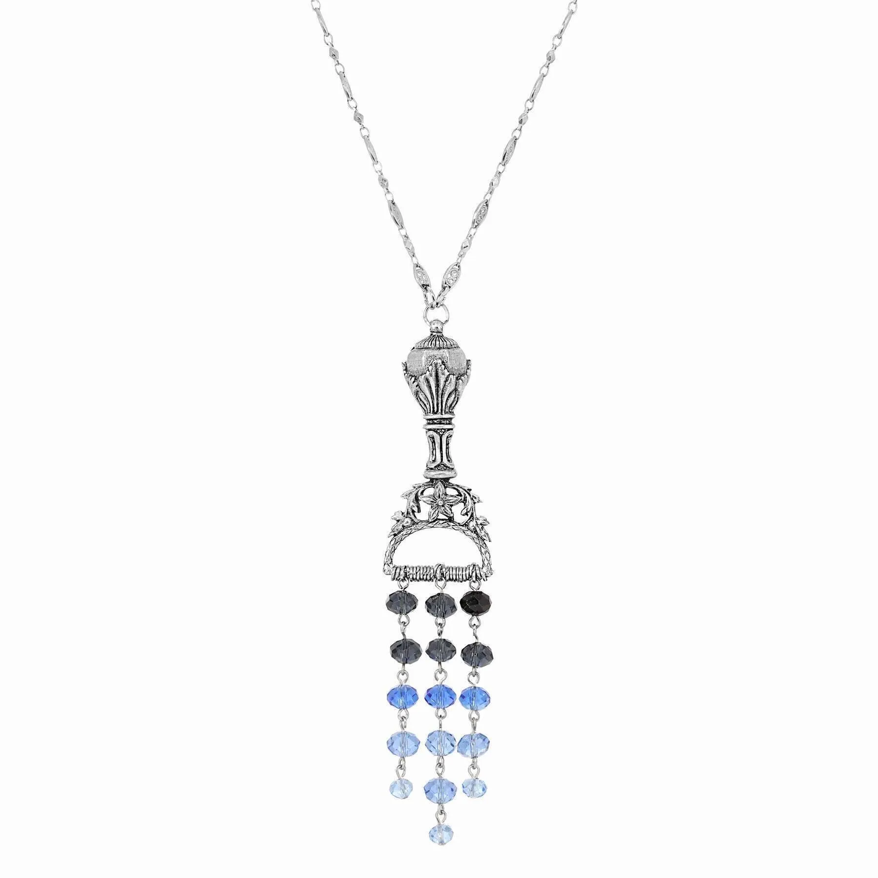 1928 Jewelry Multi Crystal Chandelier Ornamental Pendant Necklace 28"