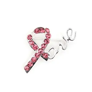 5cm Breast Cancer Awareness Cheer Love Pink Rhinestone Rhinestone Ribbon-Fashion Accessories-Holiday Gifts-Vintage Brooches-Gifts for Women