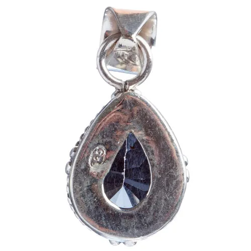 925 Sterling Silver Natural Gemstones Amethyst Pendant FJSVP2076