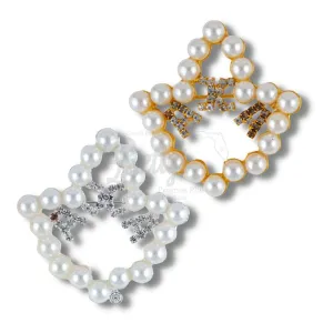 Alpha Kappa Alpha AKA Pearl Ivy-Shaped Rhinestone Pin with Letters