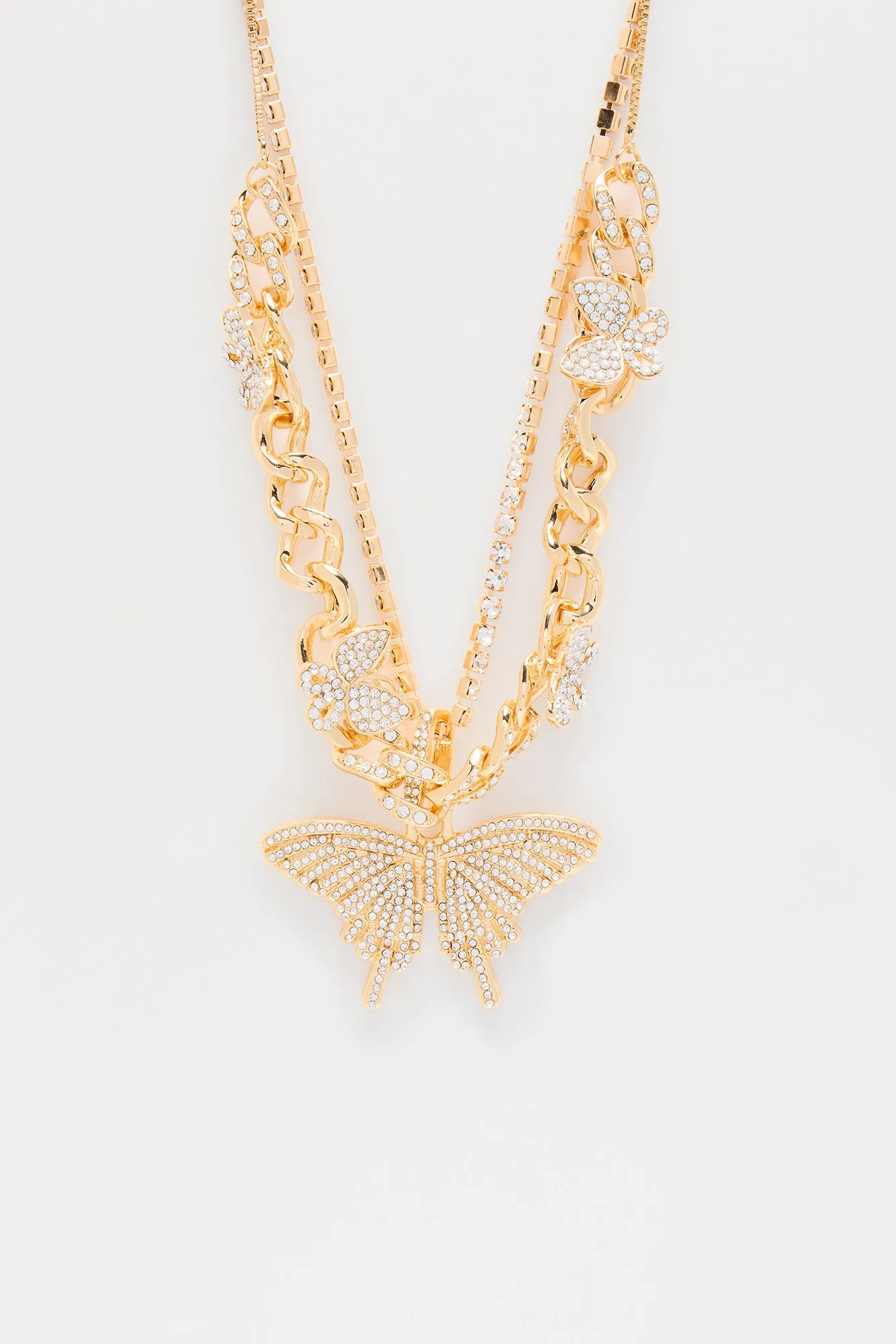 Beautiful Butterflies Statement Necklaces - Gold