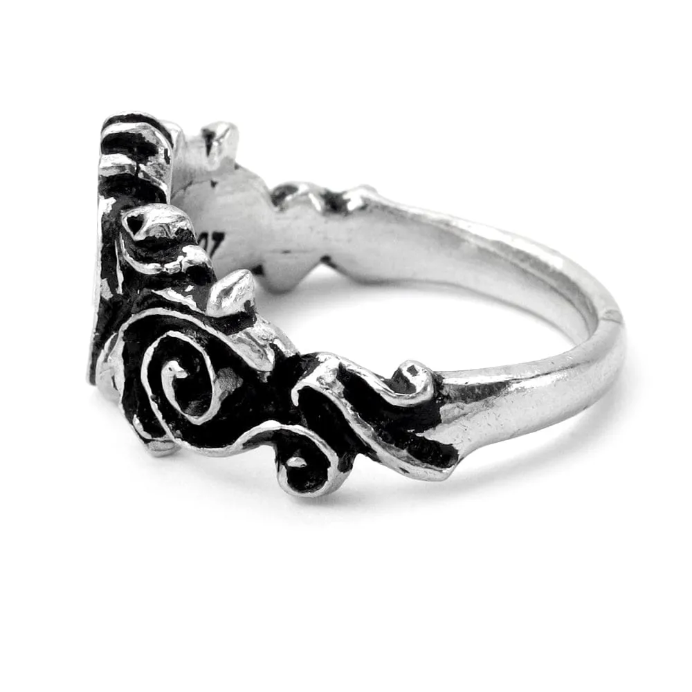 Blood Red Heart Betrothal Ring