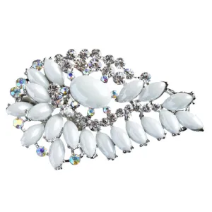 Bridal Wedding Jewelry Crystal Rhinestone Gorgeous Brooch Pin BH175 Silver