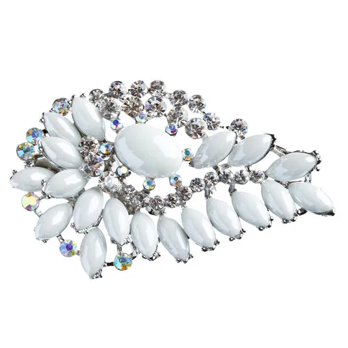 Bridal Wedding Jewelry Crystal Rhinestone Gorgeous Brooch Pin BH175 Silver