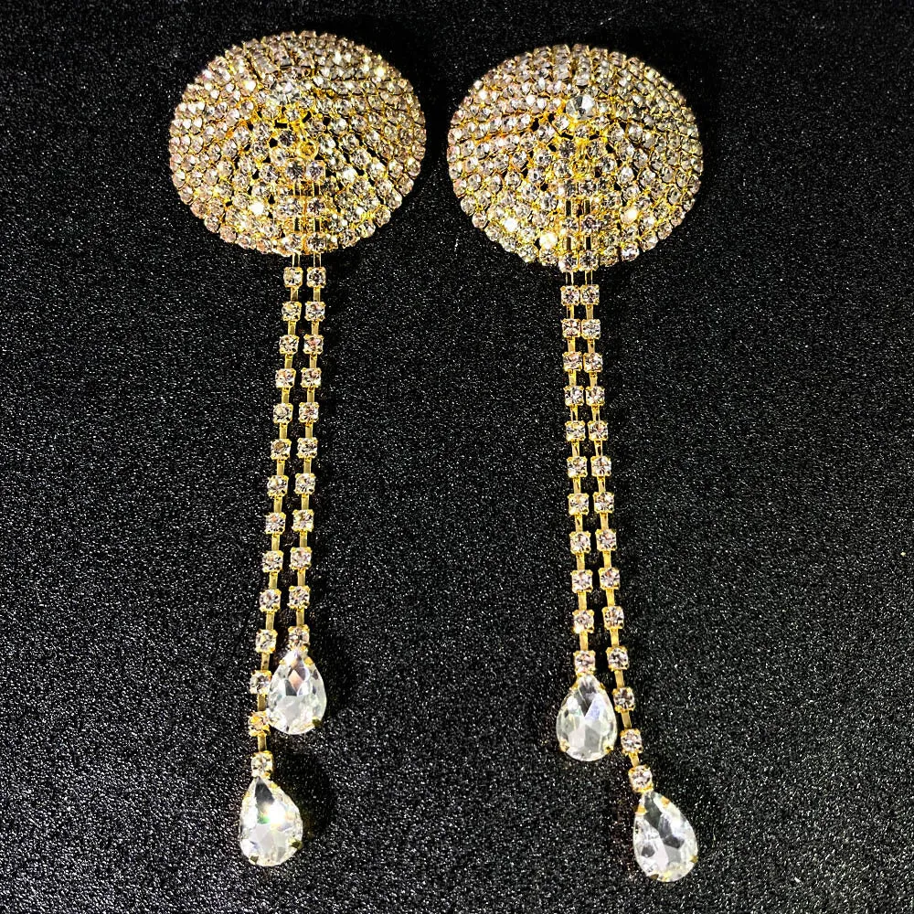 Crystal Glam Nipple Stickers with Pendants