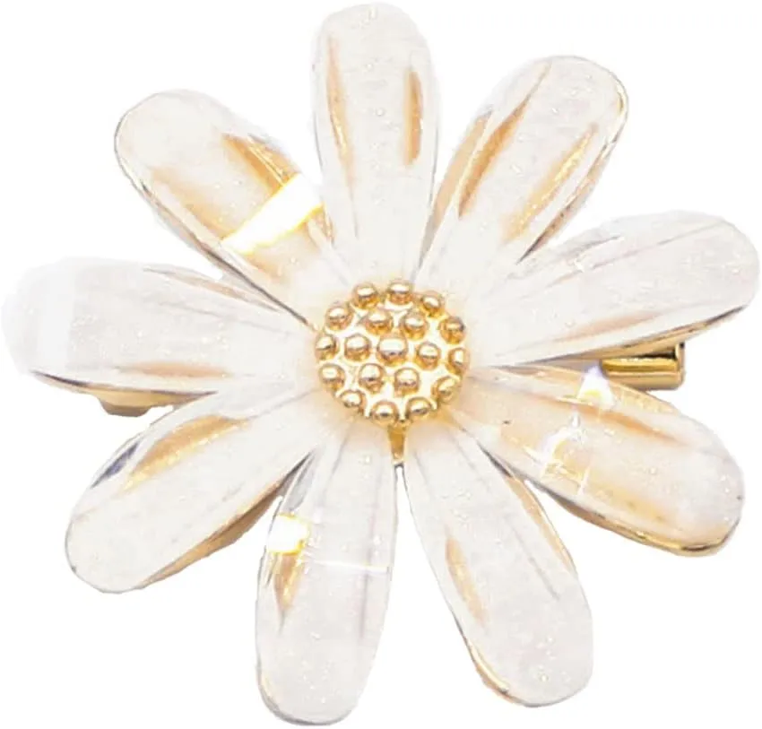 Daisy Flower Brooch Pin for Women, Yellow Sunflower Collar Pin Chrysanthemum Brooch Coat Hat Sweater Accessories, Wedding Party Valentine's Day Gift