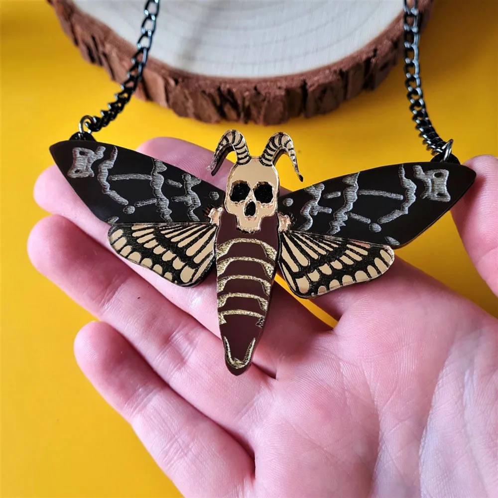 Death's-Head Hawkmoth Brooch by Cherryloco