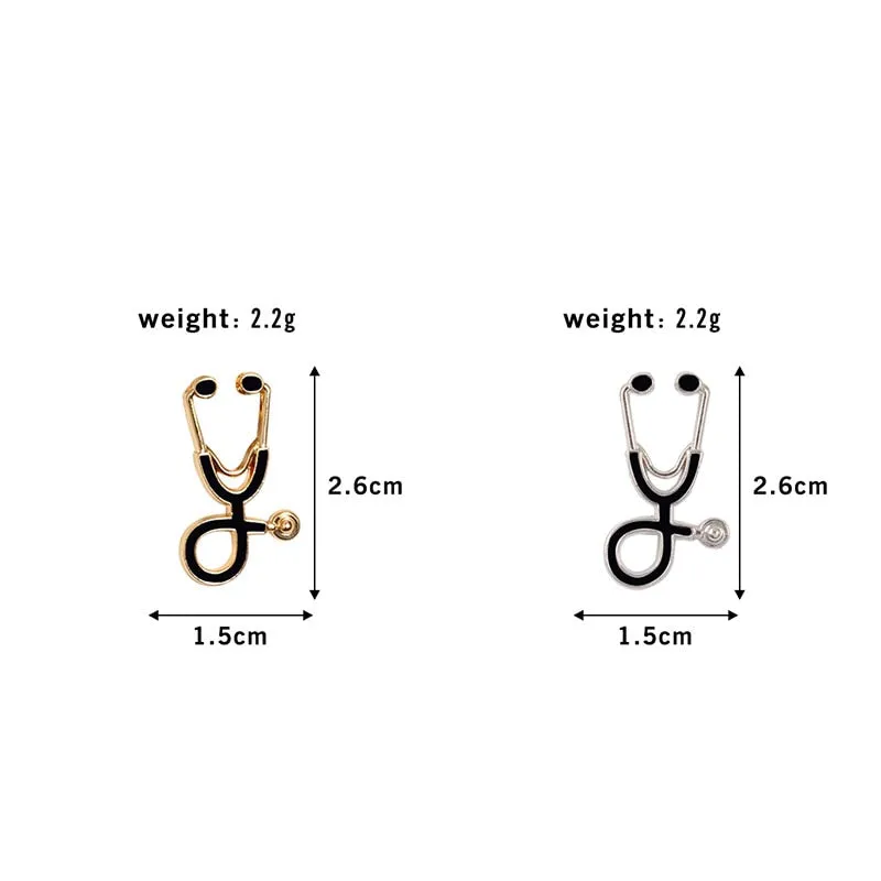 Doctors Nurses  Mini Stethoscope Brooches Pins Jackets Coat Lapel Pin Bag Button Collar Badges Gifts Medical Jewelry
