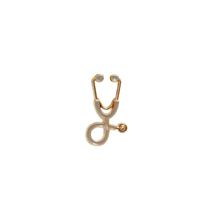 Doctors Nurses  Mini Stethoscope Brooches Pins Jackets Coat Lapel Pin Bag Button Collar Badges Gifts Medical Jewelry