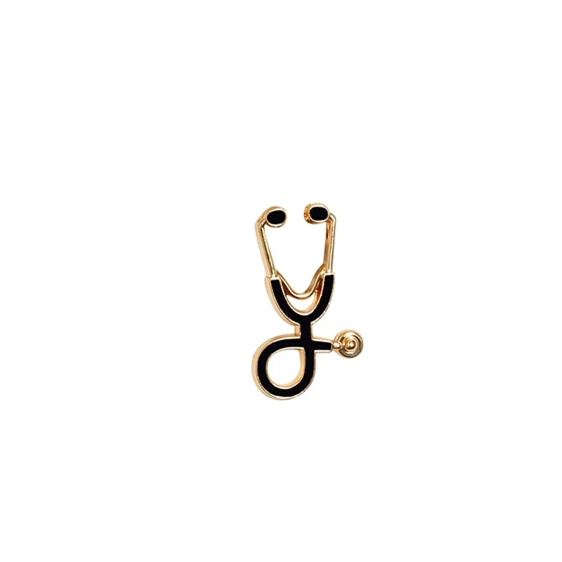 Doctors Nurses  Mini Stethoscope Brooches Pins Jackets Coat Lapel Pin Bag Button Collar Badges Gifts Medical Jewelry