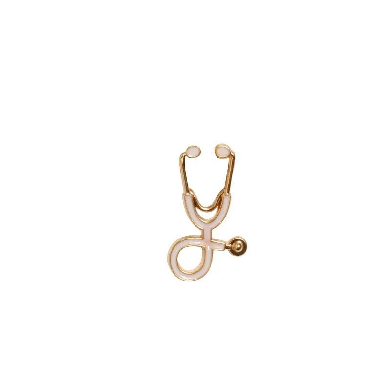 Doctors Nurses  Mini Stethoscope Brooches Pins Jackets Coat Lapel Pin Bag Button Collar Badges Gifts Medical Jewelry