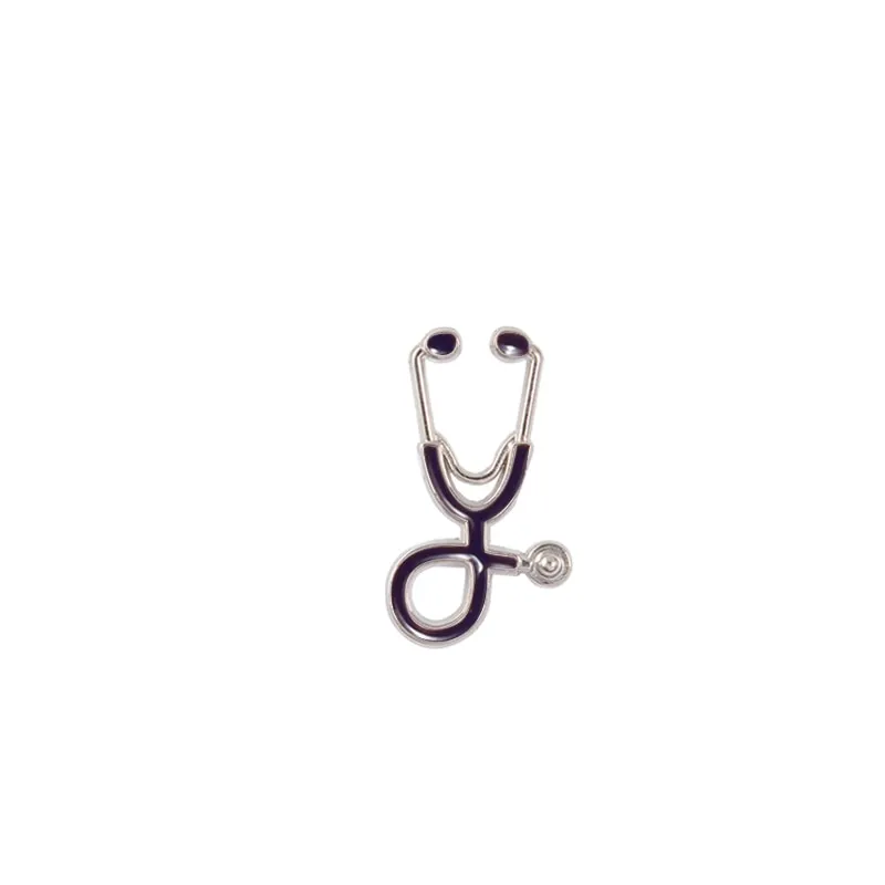 Doctors Nurses  Mini Stethoscope Brooches Pins Jackets Coat Lapel Pin Bag Button Collar Badges Gifts Medical Jewelry