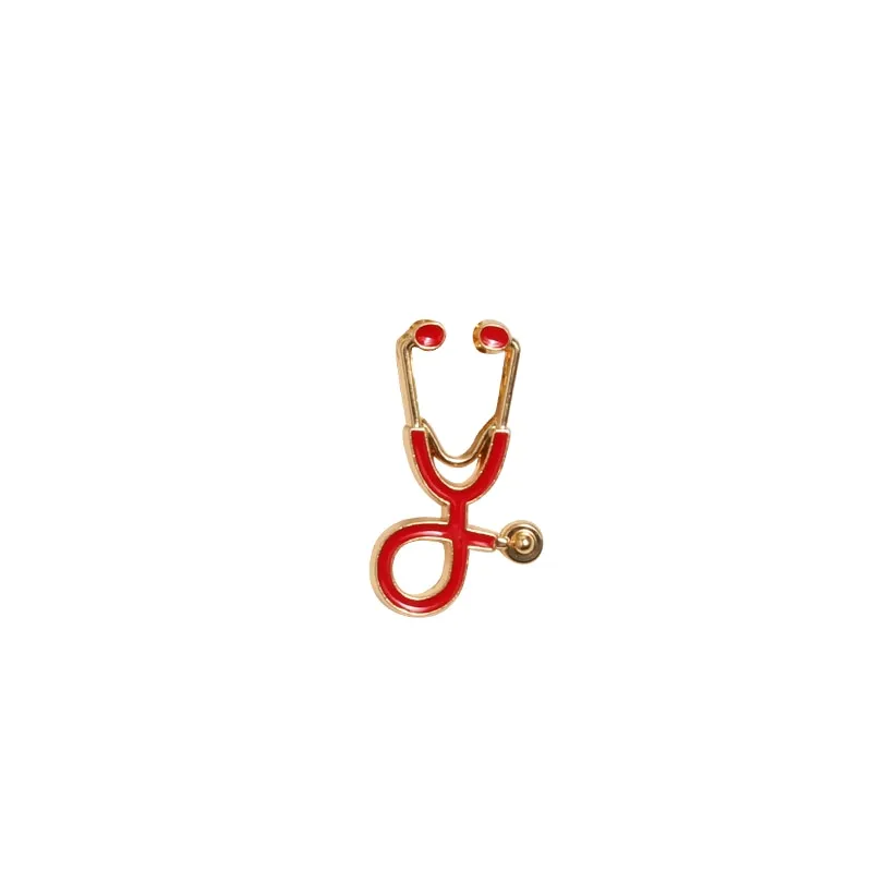 Doctors Nurses  Mini Stethoscope Brooches Pins Jackets Coat Lapel Pin Bag Button Collar Badges Gifts Medical Jewelry