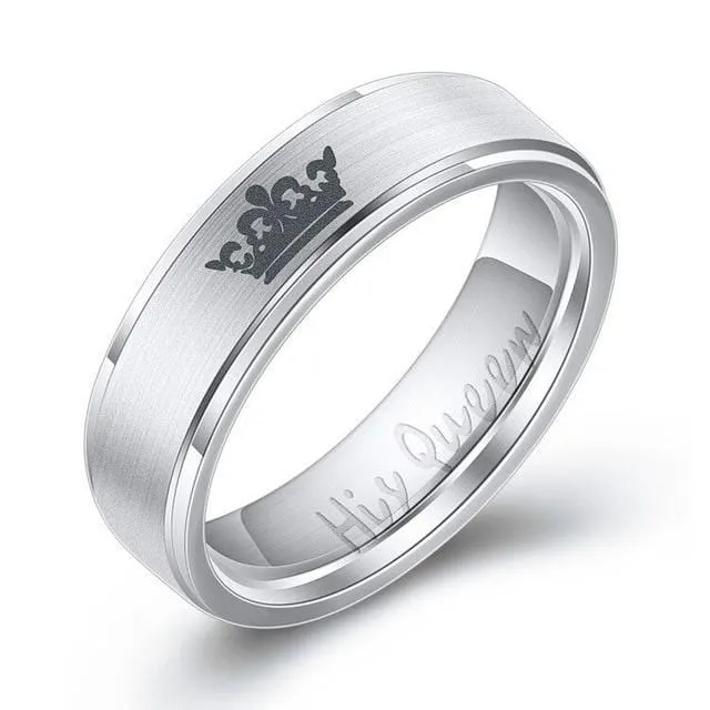 Her king his queen silver rings