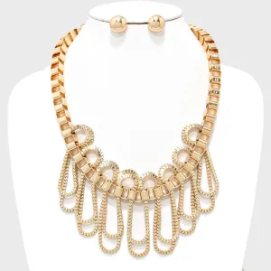 iLLASPARKZ Box Chain Drape Metal Statement Necklace