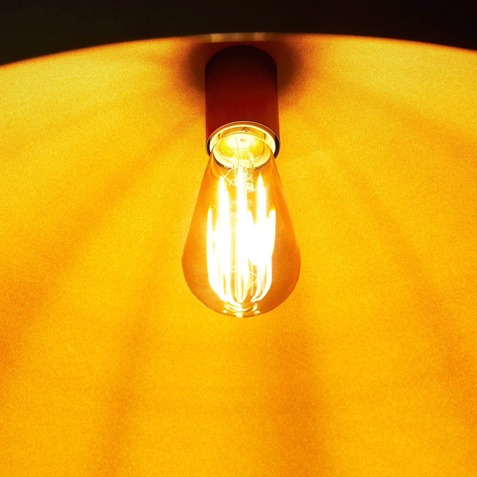 Larger Goodhew pendant in black with a gold interior - 60cms diameter
