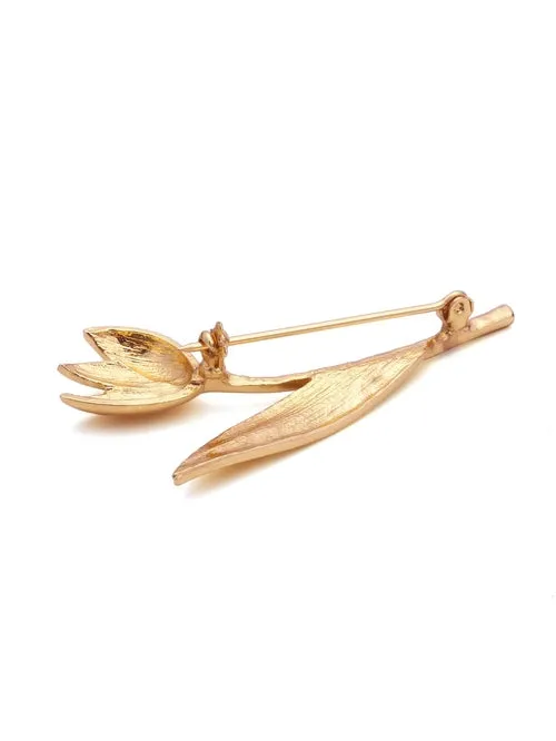 Metal Flower Shaped Brooch