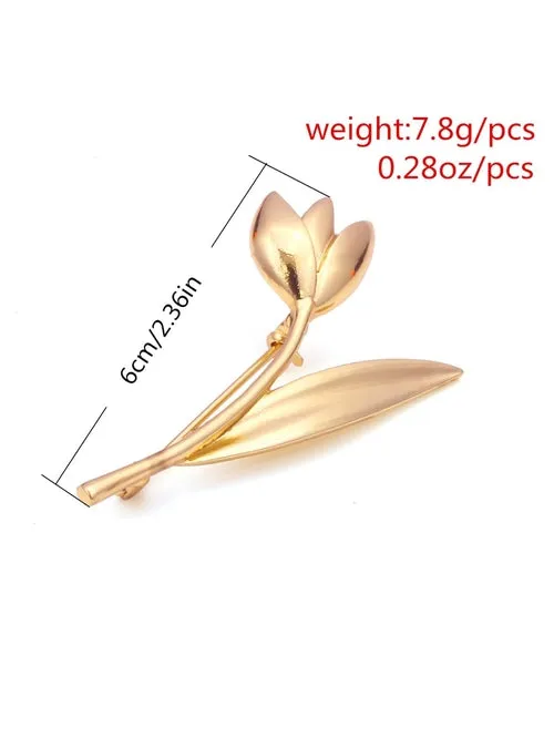 Metal Flower Shaped Brooch