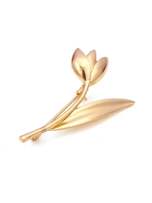 Metal Flower Shaped Brooch