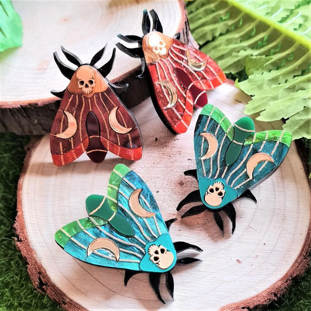 Mystic Moth Hair Clips by Cherryloco Jewellery