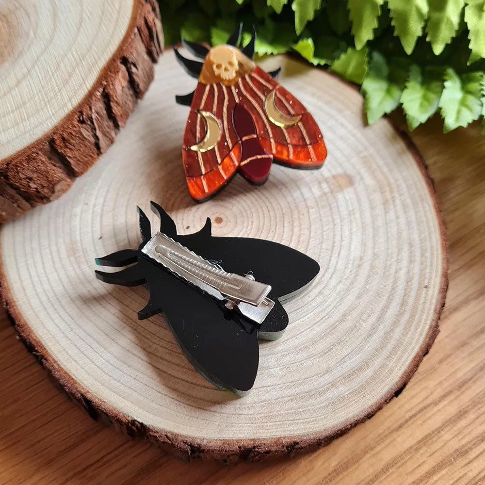 Mystic Moth Hair Clips by Cherryloco Jewellery