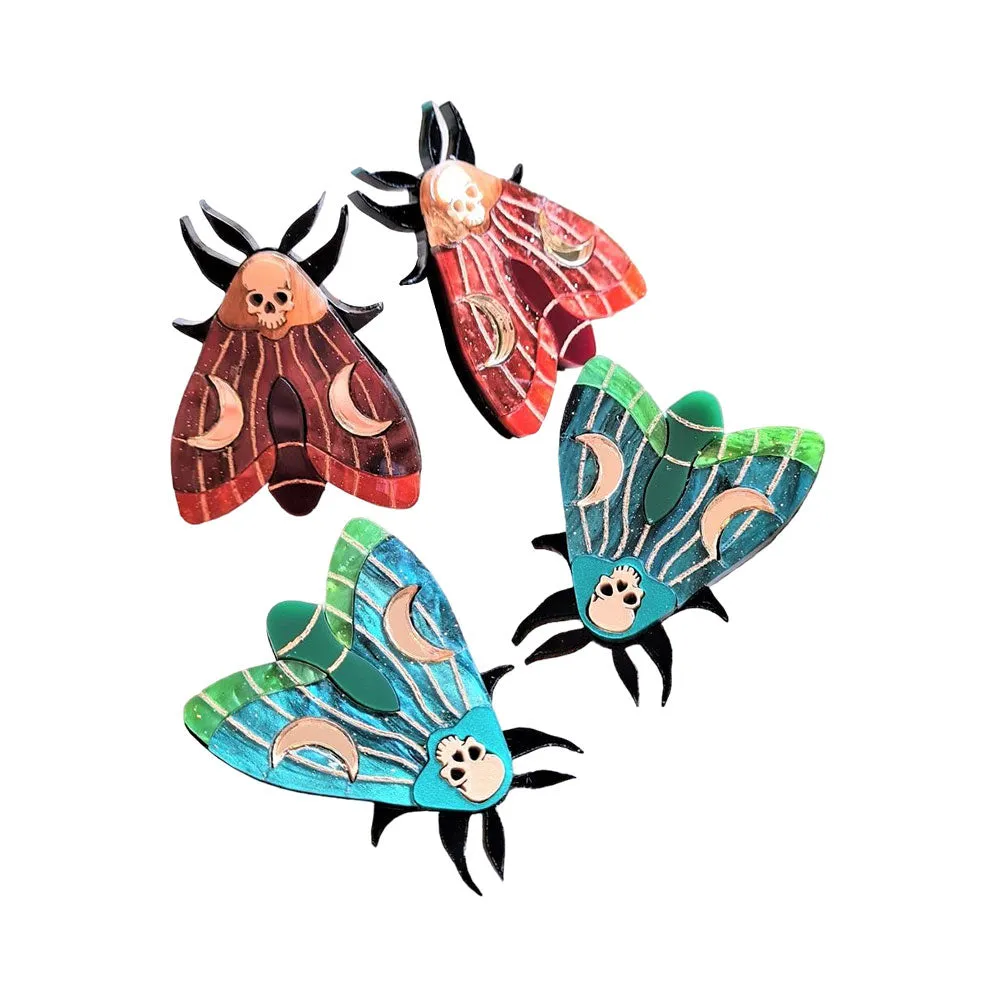 Mystic Moth Hair Clips by Cherryloco Jewellery