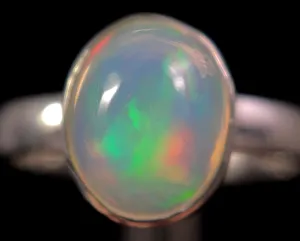 OPAL RING - Sterling Silver, Size 8 - Dainty Opal Ring, Opal Jewelry, Welo Opal, 49262