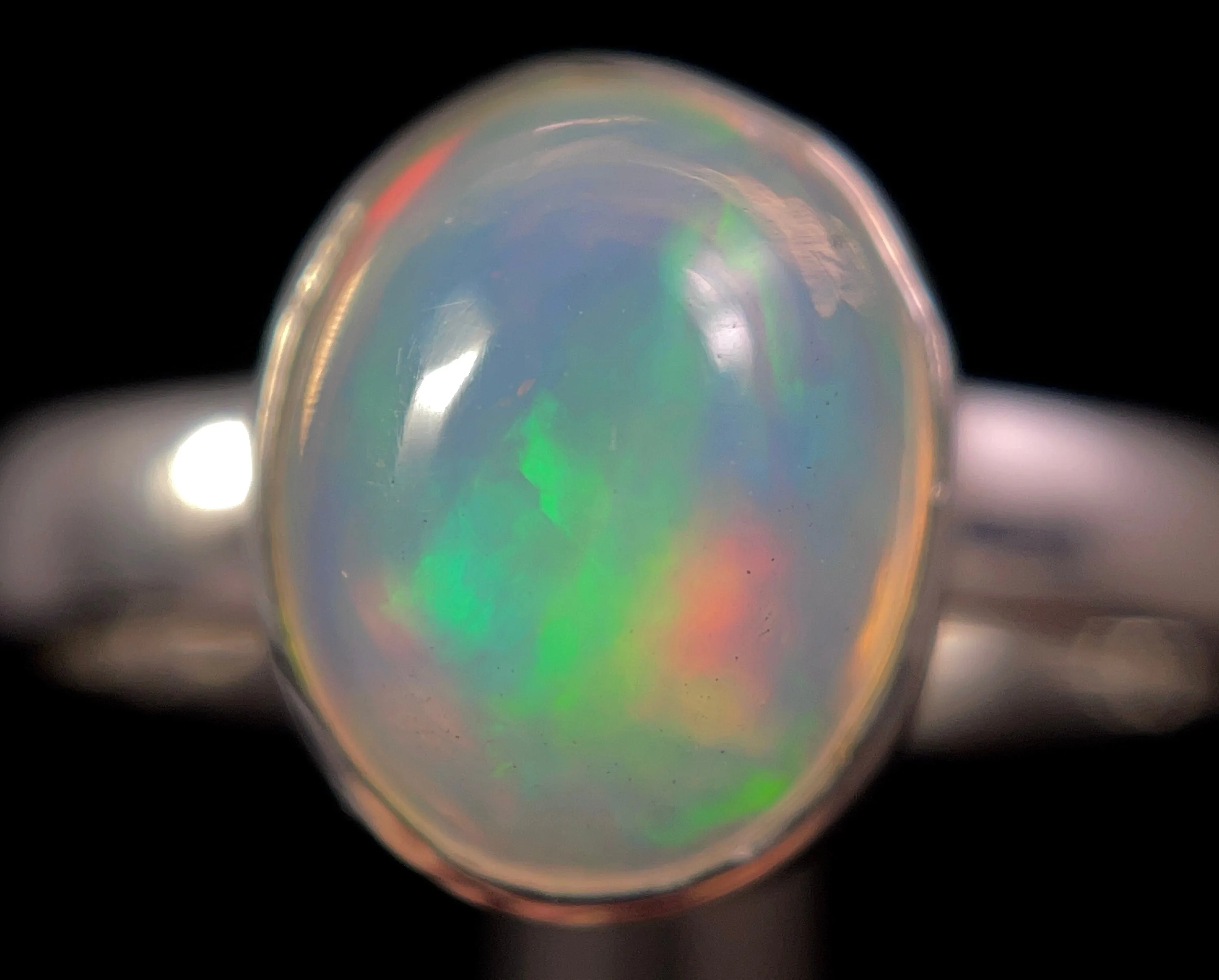 OPAL RING - Sterling Silver, Size 8 - Dainty Opal Ring, Opal Jewelry, Welo Opal, 49262