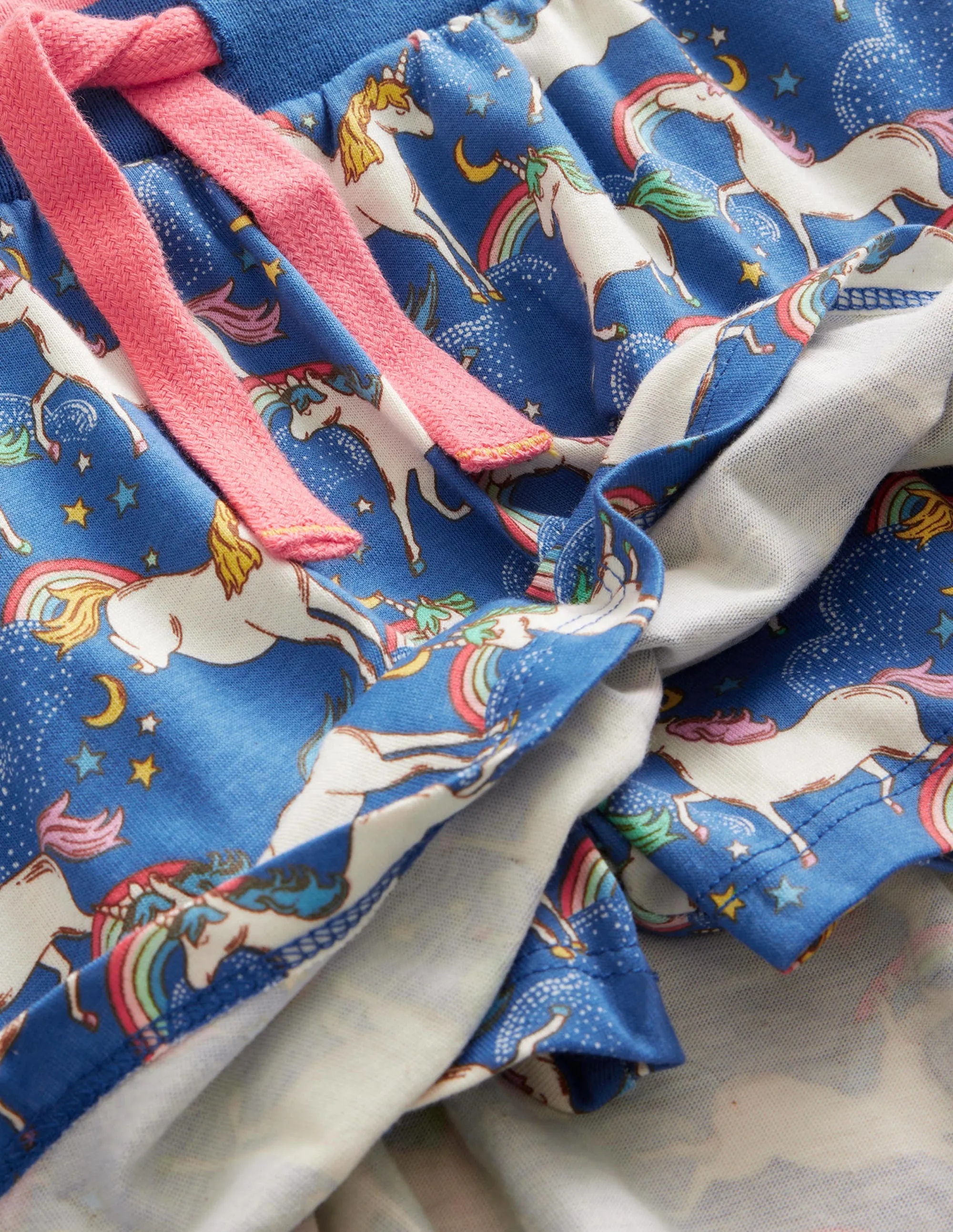 Printed Jersey Skort-Delft Blue Unicorn