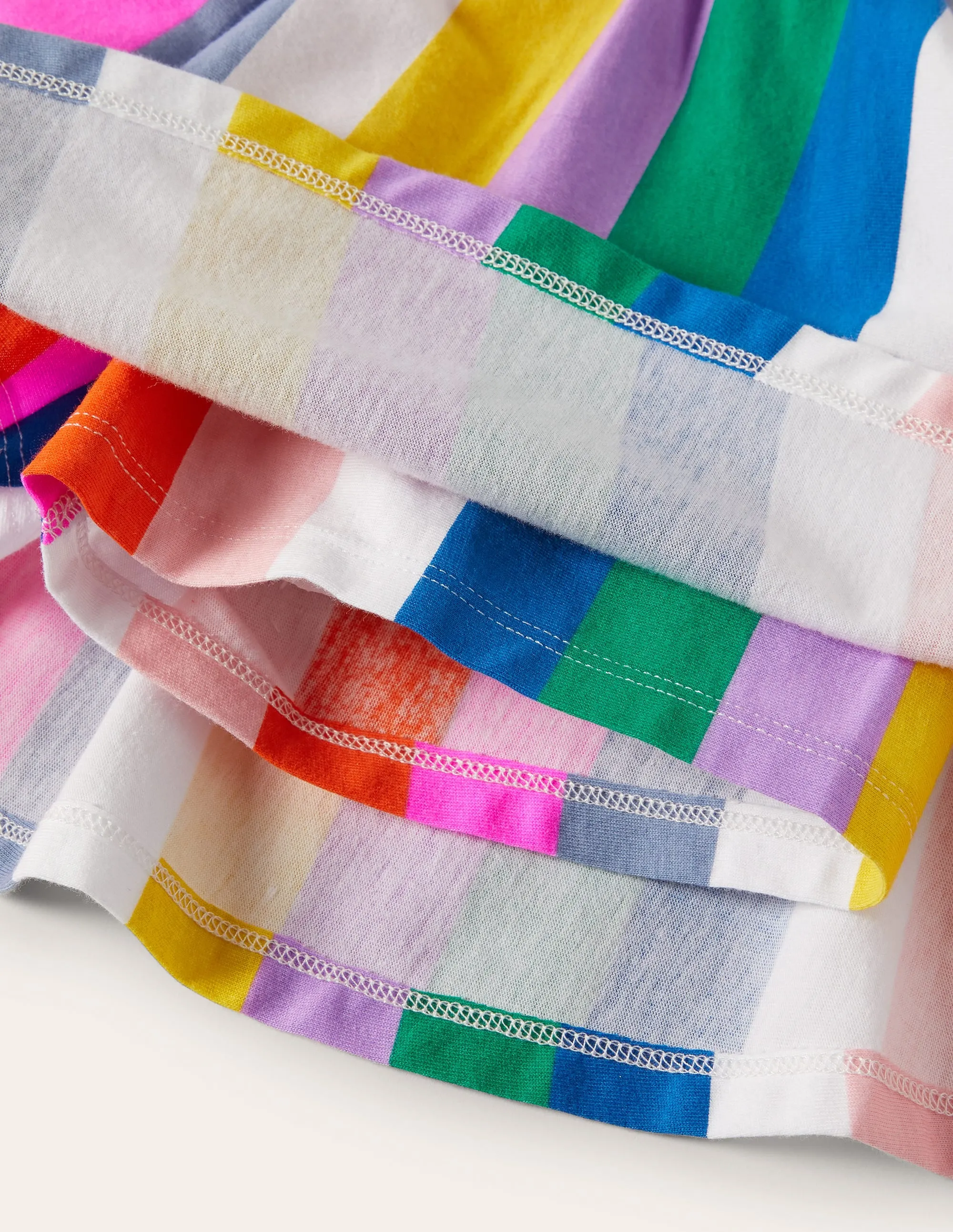 Printed Jersey Skort-Multi Rainbow Stripe