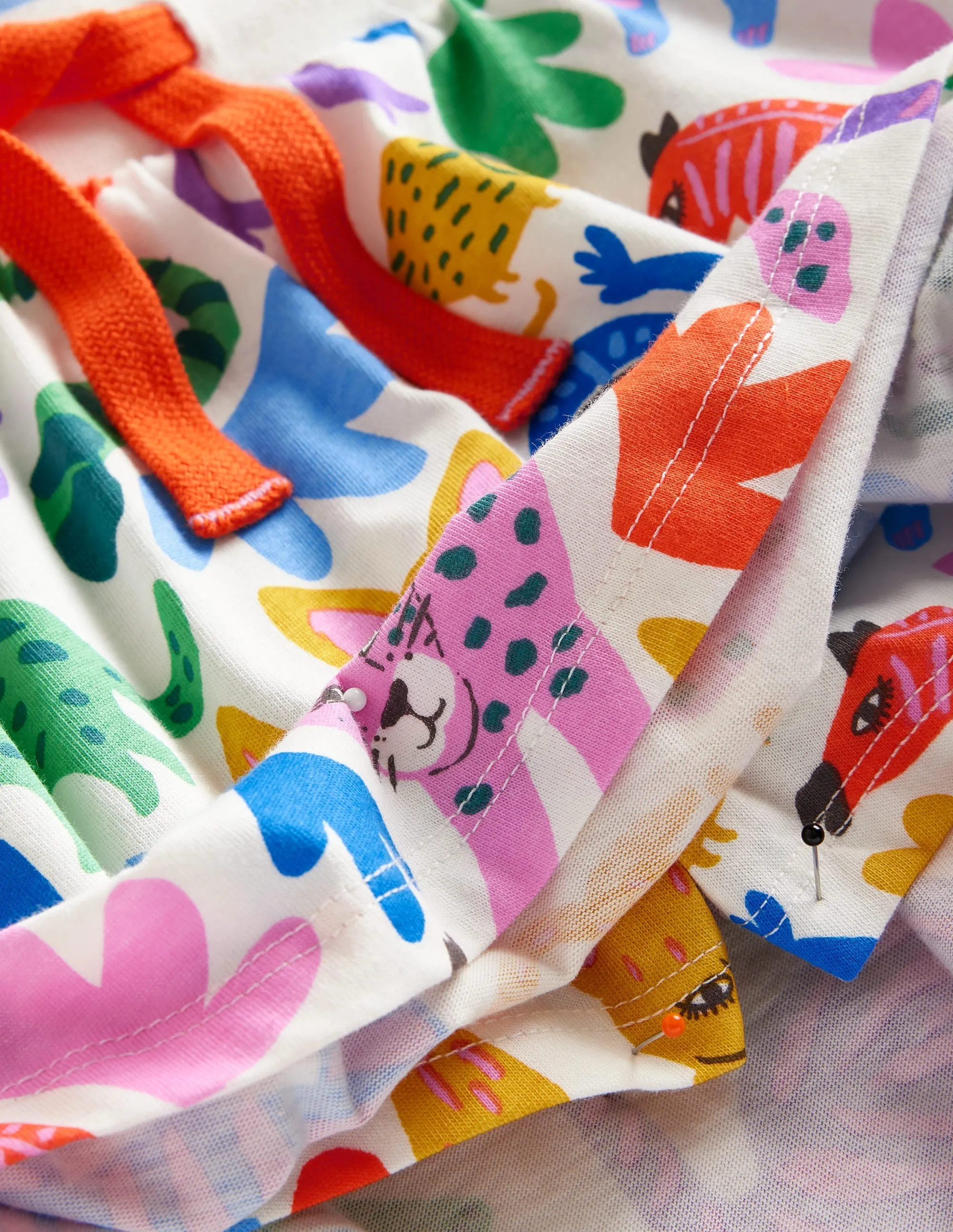 Printed Jersey Skort-Multi Safari Friends
