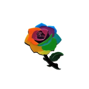 Rainbow Rose Brooch by Cherryloco