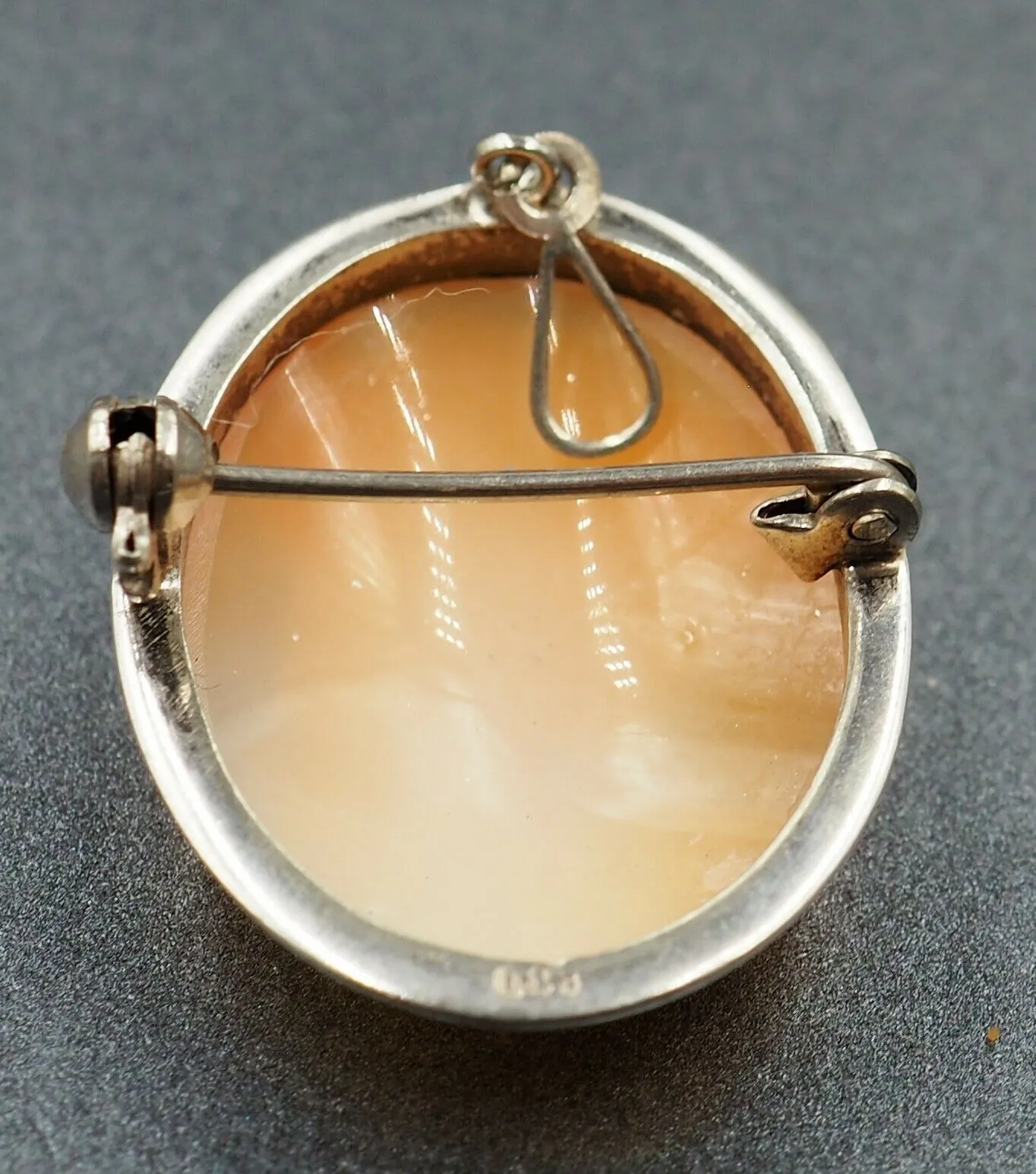 Shell Cameo Sterling Silver Brooch/Pendant