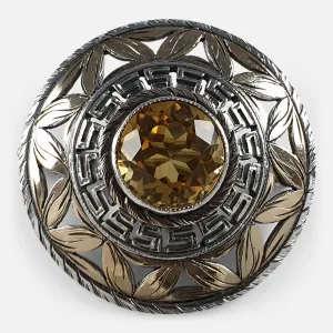 Silver-Gilt Citrine Target Brooch - Sibyl Dunlop - 1965