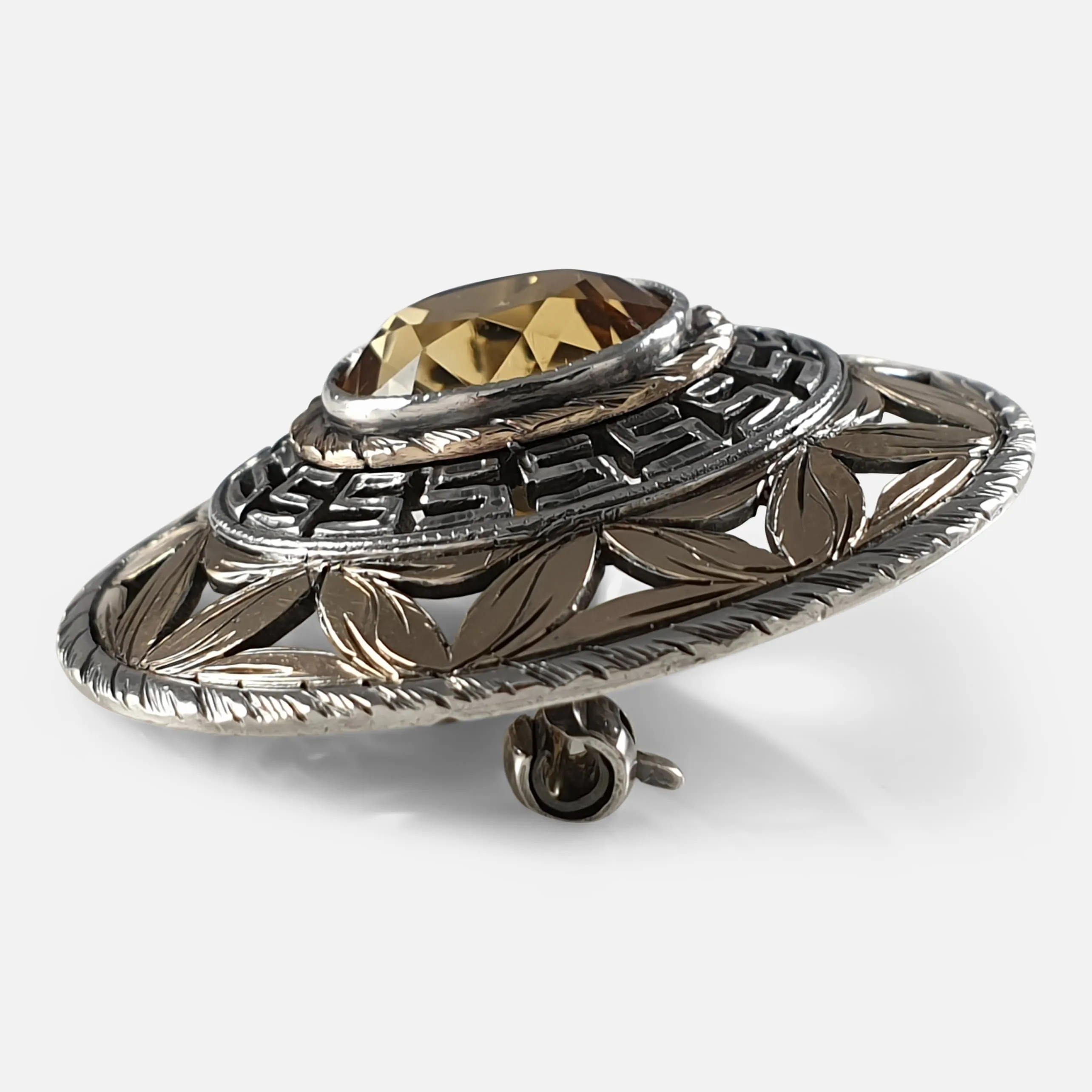 Silver-Gilt Citrine Target Brooch - Sibyl Dunlop - 1965