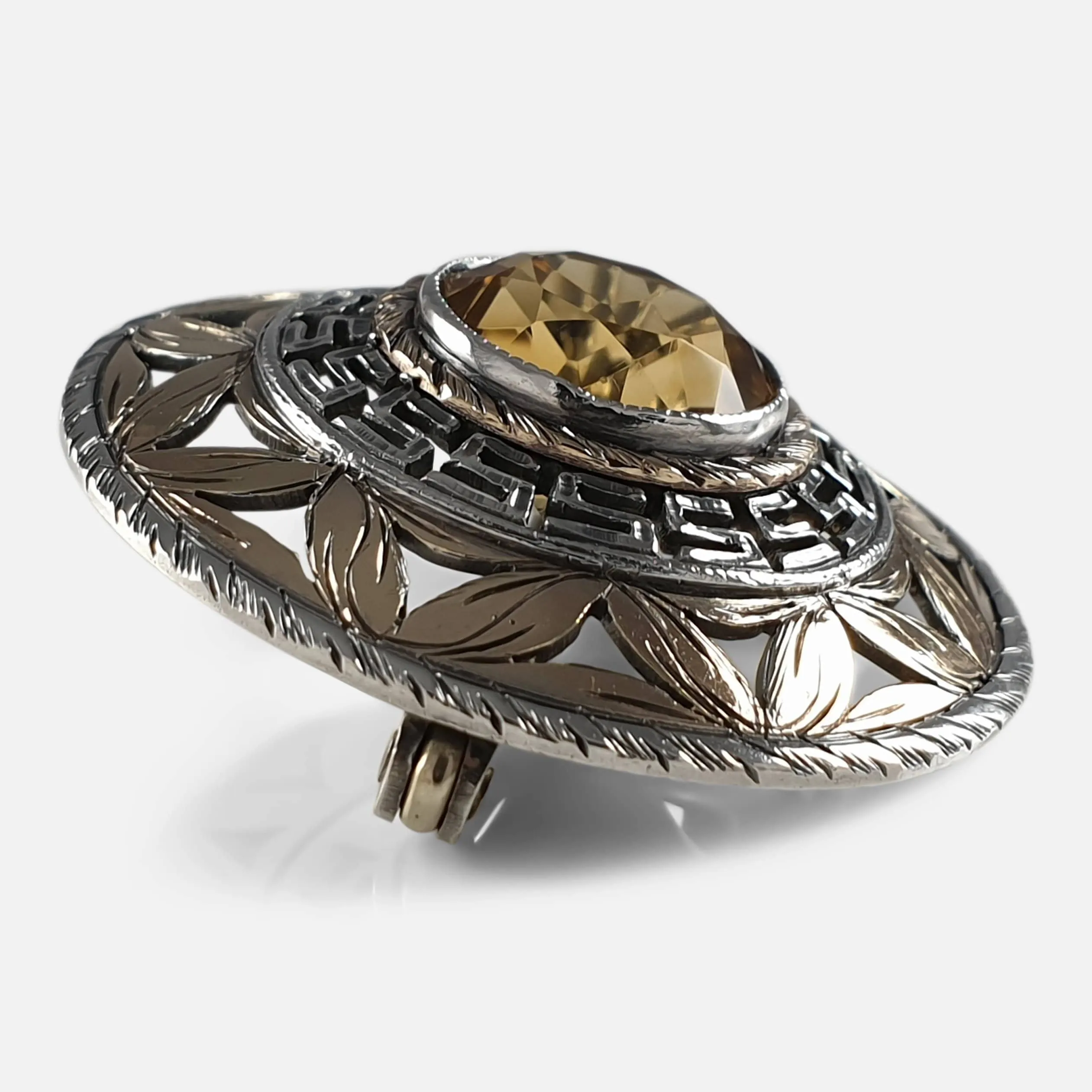 Silver-Gilt Citrine Target Brooch - Sibyl Dunlop - 1965