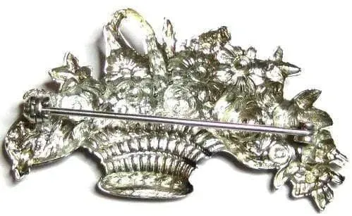 Vintage Flower Basket Brooch